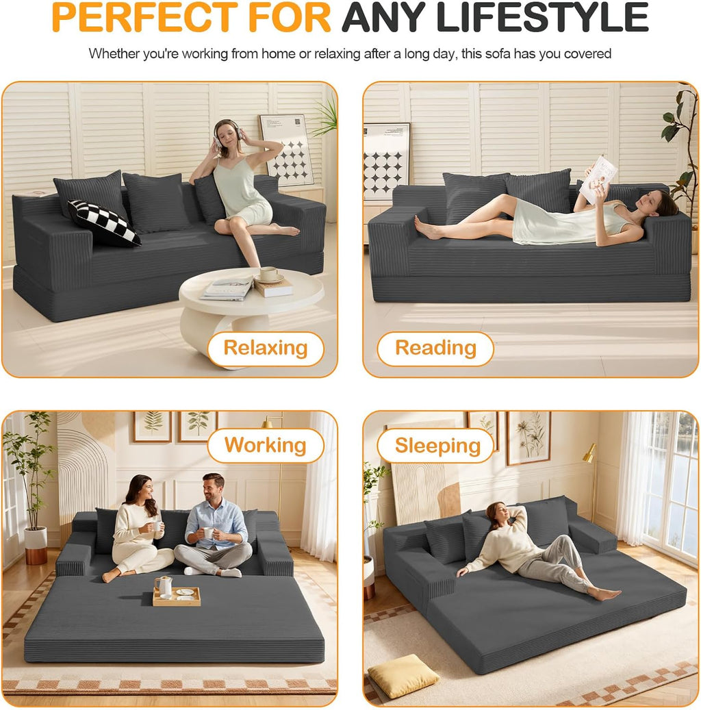 Seater Boneless Couch Sofa Bed