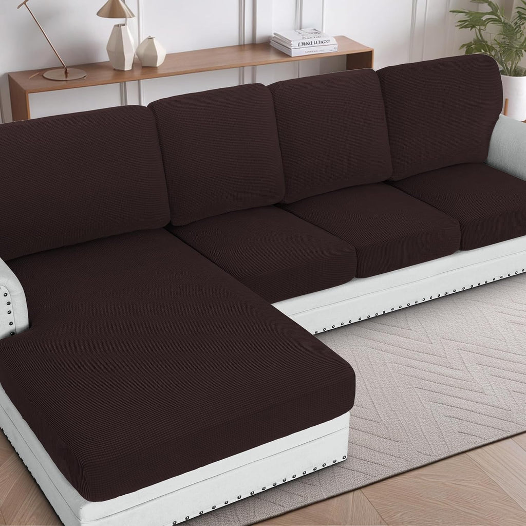 H.VERSAILTEX Sectional Couch Covers 8 Pieces Stretch Sofa Covers for Sectional Sofa