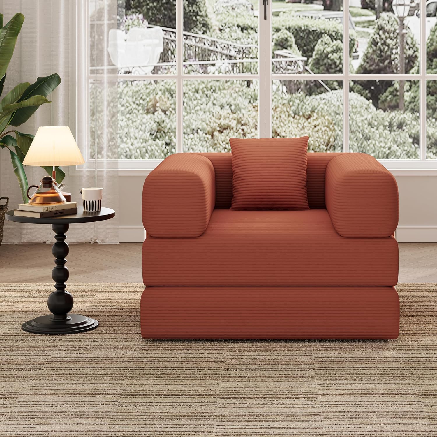 Single Couch Sofa for Small Spaces 2 in 1 Convertible Sleeper Sofa